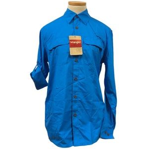 Wrangler Sz S Blue Vented Hiking Fishing Shirt